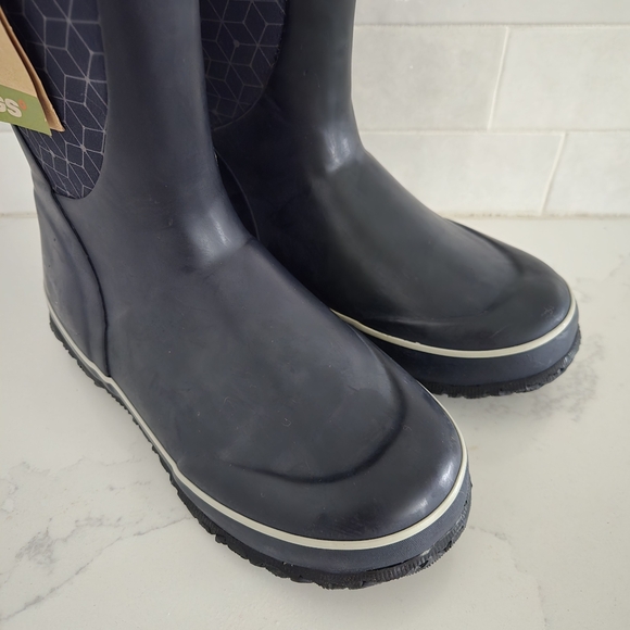 NWT Bogs Slushie Web Geo Boots Waterproof Insulated Rain Snow Navy Blue NEW Sz 5 - Picture 3 of 6
